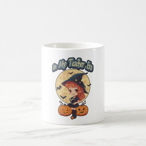 In My Teacher Era Halloween Cute Witch Design Coffee Mug