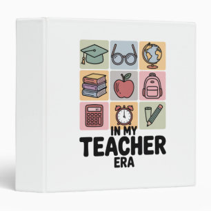In My Teacher Era Kindergarten Teacher Life 3 Ring Binder