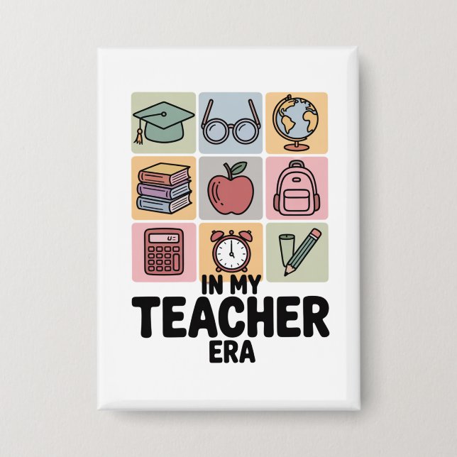In My Teacher Era Kindergarten Teacher Life Button (Front)