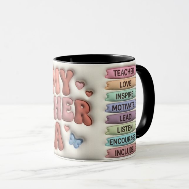In My Teacher Era Puffy 3D Retro 11oz Combo Mug (Front Right)