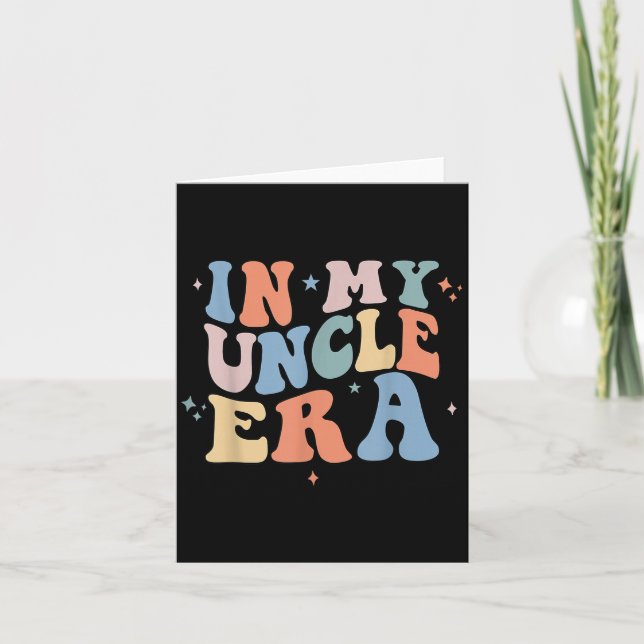 In My Uncle Era Retro Groovy Father's Day  Thank You Card (Front)