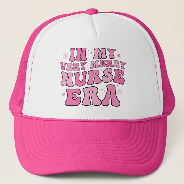 In My Very Merry Nurse Era - Christmas Nurse Trucker Hat (Front)