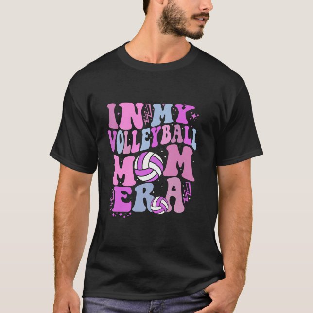 In My Volleyball Mom Era Game Cute Retro Volleybal T-Shirt (Front)