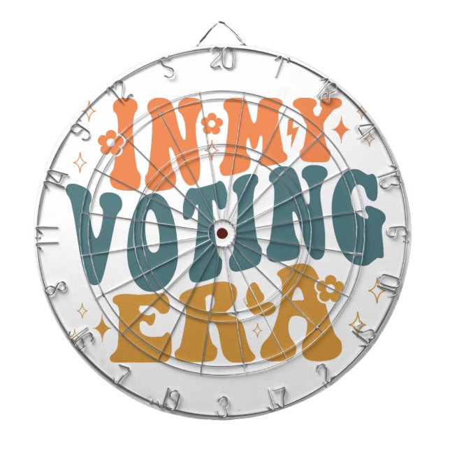 In My Voting Era Retro Wavy Dart Board (Front)