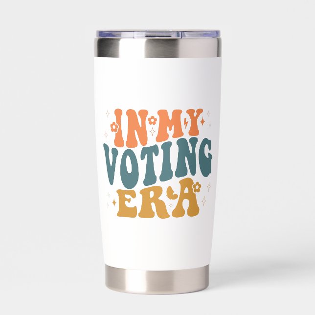 In My Voting Era Retro Wavy Insulated Tumbler (Front)