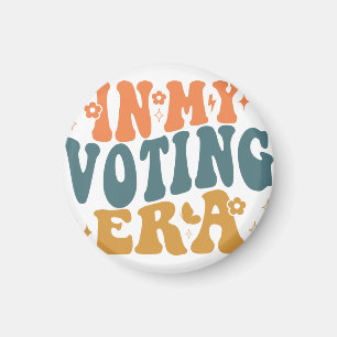 In My Voting Era Retro Wavy Magnet