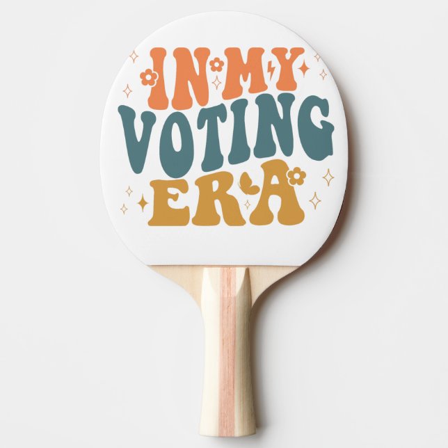 In My Voting Era Retro Wavy Ping Pong Paddle (Front)
