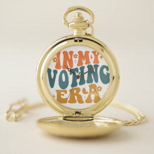 In My Voting Era Retro Wavy Pocket Watch