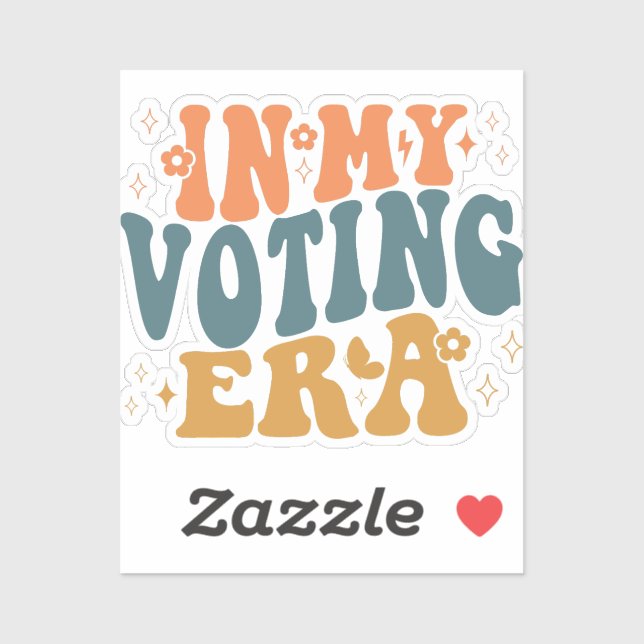 In My Voting Era Retro Wavy Sticker (Sheet)