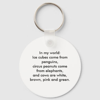 In my world: Ice cubes come from penguins... Keychain