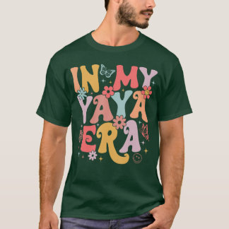 in My Yaya Era Groovy Retro Mothers Day Butterfly  T-Shirt