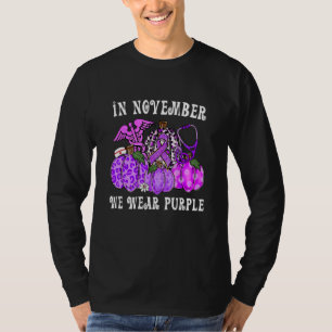 In November Family We Wear Purple Pumpkin Epilepsy T-Shirt