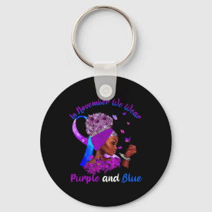 In November Pancreatic Cancer and Diabetes Awarene Keychain
