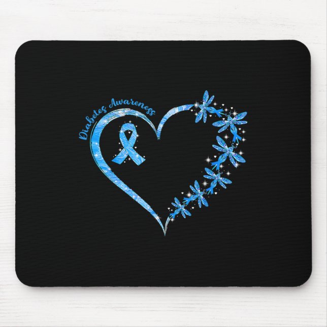 In November We Wear Blue Cure Diabetes Awareness L Mouse Pad (Front)