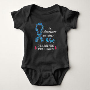 In November we wear blue, Diabetes Awareness Baby Bodysuit