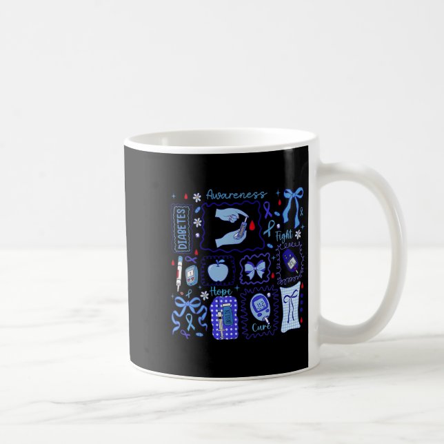 In November We Wear Blue Diabetes Awareness Fight  Coffee Mug (Right)
