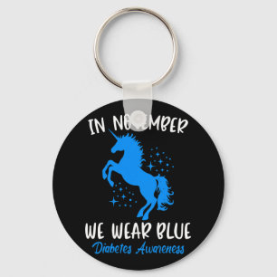 In November We Wear Blue Diabetes Awareness Fun Un Keychain