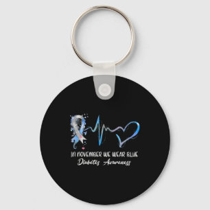 In November We Wear Blue Diabetes Awareness Gifts Keychain