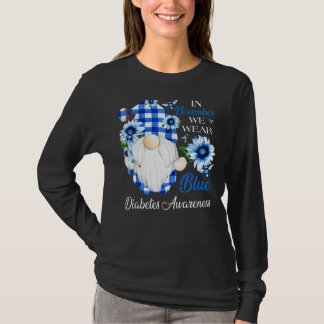 In November We Wear Blue Diabetes Awareness Gnome  T-Shirt