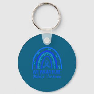 In November We Wear Blue Diabetes Awareness Keychain