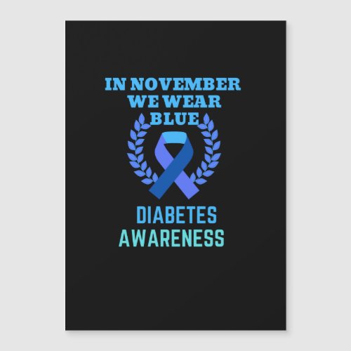 In November We Wear Blue Diabetes Awareness Magnetic Invitation