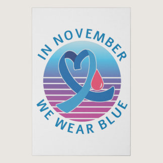 In November We Wear Blue diabetes awareness month Faux Canvas Print