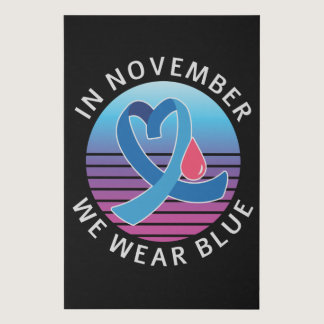 In November We Wear Blue diabetes awareness month Faux Canvas Print
