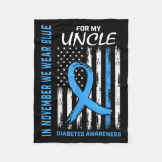 In November We Wear Blue Diabetes Awareness Shirt  Fleece Blanket