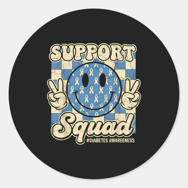 In November We Wear Blue Diabetes Awareness Suprt  Classic Round Sticker (Front)