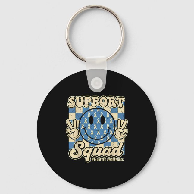 In November We Wear Blue Diabetes Awareness Suprt  Keychain (Front)