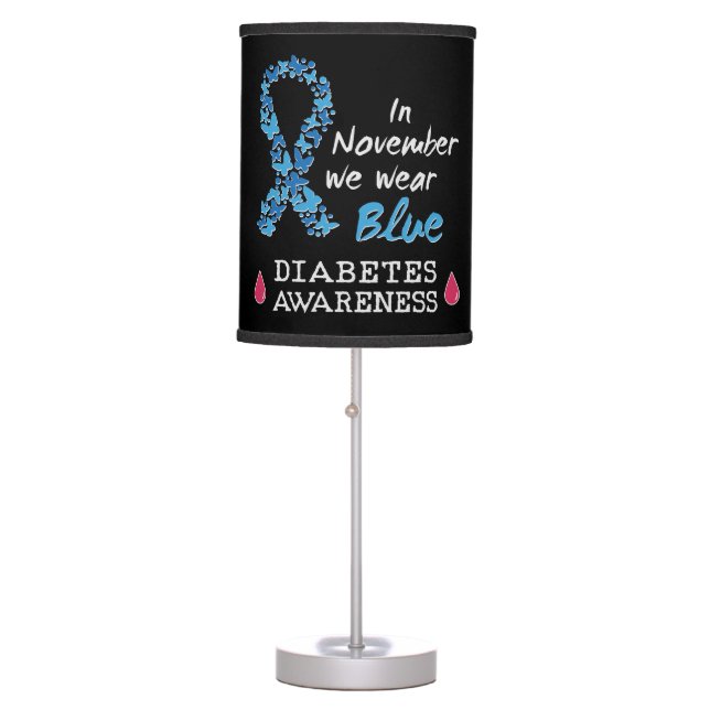 In November we wear blue, Diabetes Awareness Table Lamp (Front)