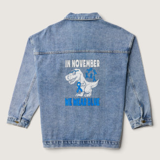 In November We Wear Blue Diabetes Awareness Toddle Denim Jacket