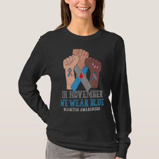 In November We Wear Blue Diabetes Survivors Africa T-Shirt