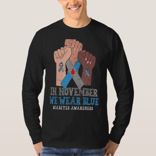 In November We Wear Blue Diabetes Survivors Africa T_Shirt