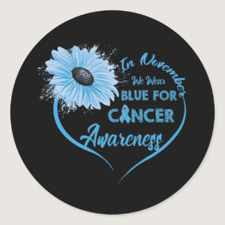 In November We Wear Blue For Diabetes Awareness Classic Round Sticker