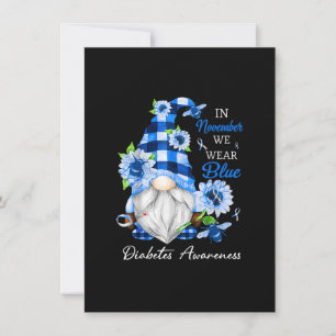 In November We Wear Blue Gnome Diabetes Awareness Invitation