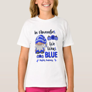 In November We Wear Blue: Gnome Diabetes Awareness T-Shirt