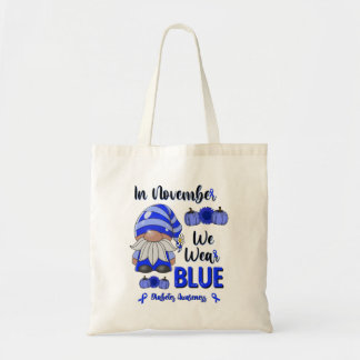 In November We Wear Blue: Gnome Diabetes Awareness Tote Bag