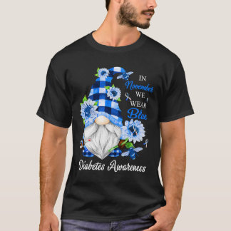 In November We Wear Blue Gnomes Diabetes Awareness T-Shirt