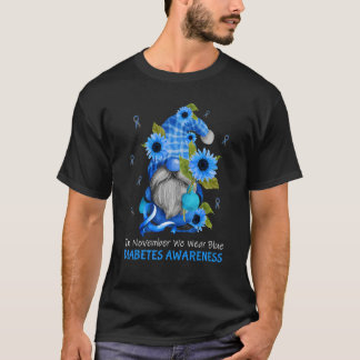 In November We Wear Blue Gnomes Diabetes Awareness T-Shirt