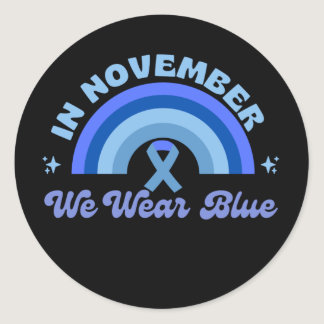 In November We Wear Blue, Rainbow Classic Round Sticker