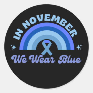 In November We Wear Blue, Rainbow Classic Round Sticker