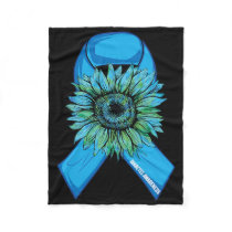 In November We Wear Blue Sunflower Diabetes Awaren Fleece Blanket