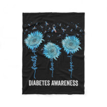 In November We Wear Blue Sunflower Diabetes Awaren Fleece Blanket
