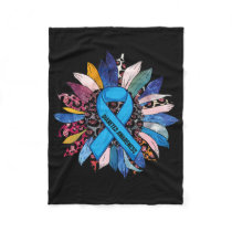 In November We Wear Blue Sunflower Diabetes Awaren Fleece Blanket