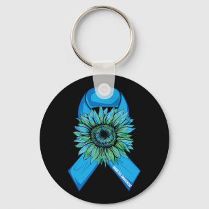 In November We Wear Blue Sunflower Diabetes Awaren Keychain
