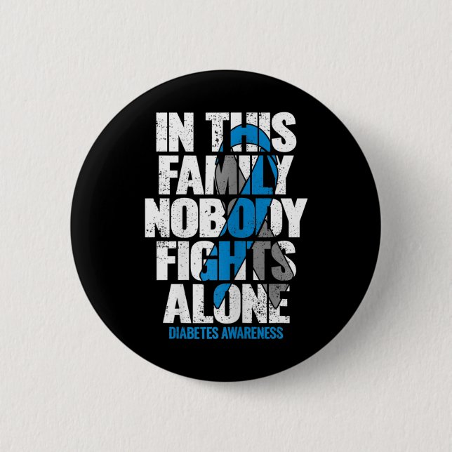 In November We Wear Blue T1d T2d Diabetic Diabetes Button (Front)