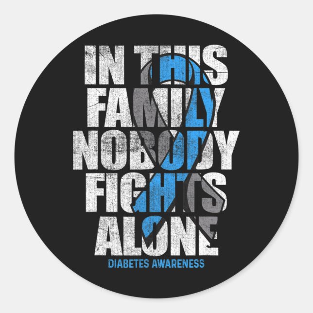 In November We Wear Blue T1d T2d Diabetic Diabetes Classic Round Sticker (Front)