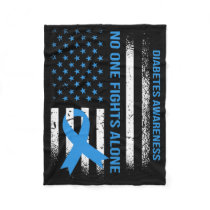 In November We Wear Blue T1d T2d Diabetic Diabetes Fleece Blanket