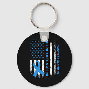 In November we Wear Blue T1D T2D Diabetic Diabetes Keychain